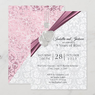 Convite Projeto de 5º Aniversário de Casamento - Rosa