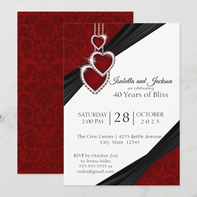 Convite Projeto do 40º Aniversário do Ruby (Frente/Verso)