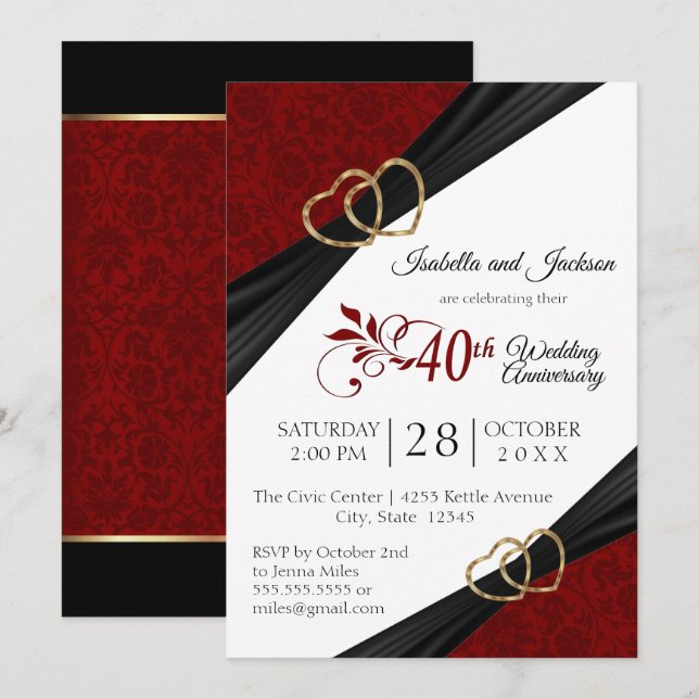 Convite Projeto do 40º Aniversário do Ruby (Frente/Verso)