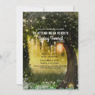 Convite Prom Floresta Verde Enfeitiçada Brilho Fantasia