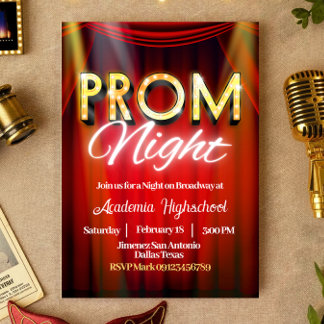 Convite Prom Night - Broadway Invitation