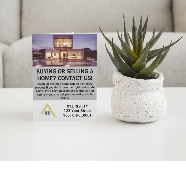 Convite Promoção da Propriedade Imobiliária Elegante Moder (realtor marketing card)