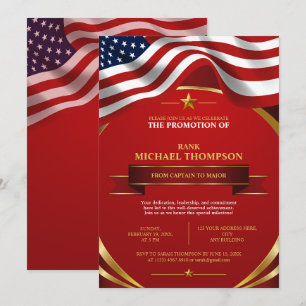 Convite Promoção de Marinheiro dos EUA Bandeira American