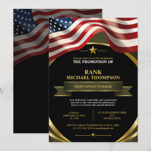 Convite Promoção no Exército dos EUA Bandeira Americana