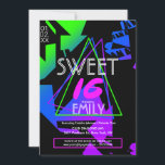 Convite Promocional Tema Sweet 16 Flyer Club<br><div class="desc">Estilo de Convite Neon Club para Sweet 16</div>