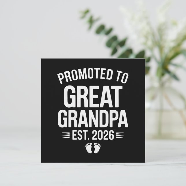 Convite Promoted To Great Grandpa Est 2026 Pregnancy Baby (Em pé/Frente)