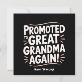 Convite Promovido à vovó Excelente de novo Presente de Gra