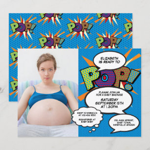 Convite Pronto para o Bebê Chuveirinho Moderno Divertido M