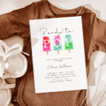 Convite Pronto para Pop Chá de fraldas<br><div class="desc">Cartão de convite para chás de fraldas do picolé cúteo com ilustração aquosa de picolés. O texto diz "Pronto para POP." Design de chá de fraldas neutro por gênero para a sua festa de verão!</div>