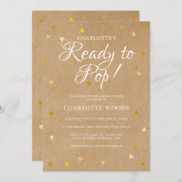 Convite Pronto para Pop Chá de fraldas / Pulverizar Coraçõ