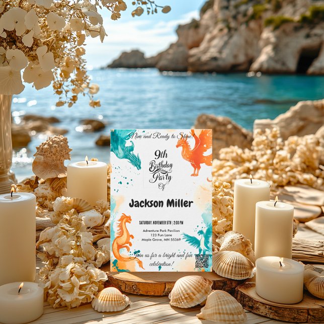 Convite Prontos para brilhar o 9º aniversário da turquesa  (Criador carregado)