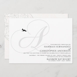 Convite Prontos para decolar um casamento inicial