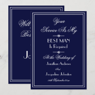 Convite Proposta Azul de Marinho Elegante Personalizado pa