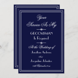 Convite Proposta Azul Elegante Personalizada De Casamento