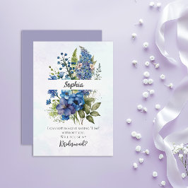 Convite Proposta da Bohemian Blue-Violet Bridesmaid