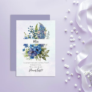 Convite Proposta da Bohemian Blue-Violet Flower Girl