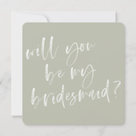 Convite Proposta de Bridesmaid da Caligrafia Verde Moderna