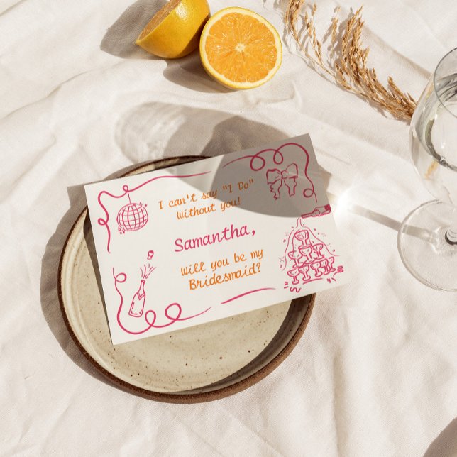 Convite Proposta de Bridesmaid da Torre de Champagne Manus (Criador carregado)