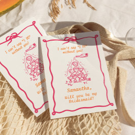 Convite Proposta de Bridesmaid da Torre de Champagne Manus