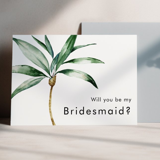 Convite Proposta de Bridesmaid de Destino de Palm Tree (Criador carregado)