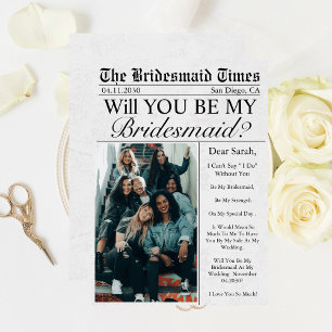 Convite Proposta de Bridesmaid de Fotografia Personalizada