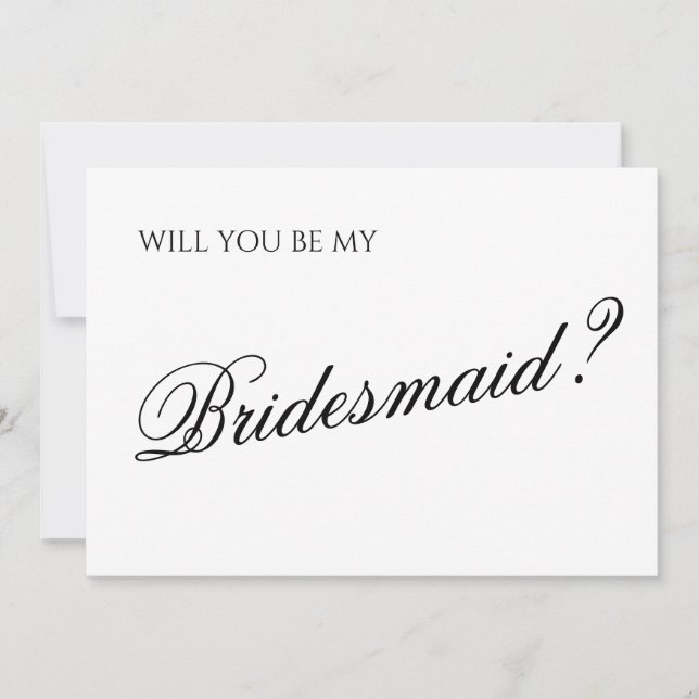 Convite Proposta de Bridesmaid de Script Mínimo (Frente)