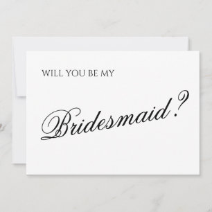 Convite Proposta de Bridesmaid de Script Mínimo