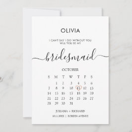 Convite Proposta de Bridesmaid do Calendário de Script Mod