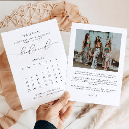 Convite Proposta de Bridesmaid do Calendário de Script Mod
