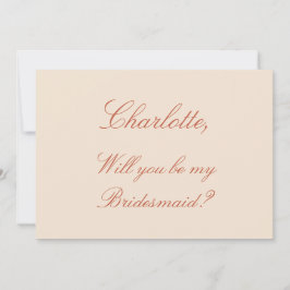 Convite Proposta de Bridesmaid do Elegante Terracotta