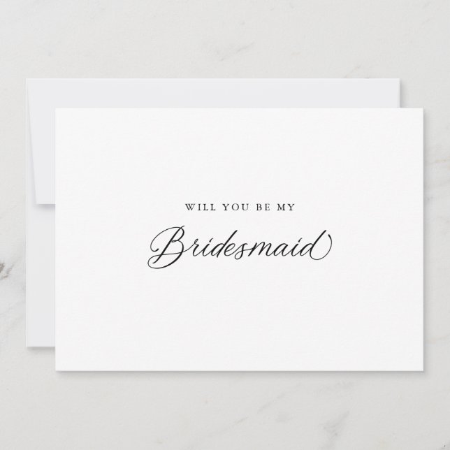 Convite Proposta de Bridesmaid do Script Moderno do Elegan (Frente)