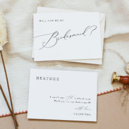 Convite Proposta de Bridesmaid do Script Whimsical VALENTI