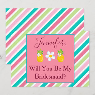 Convite Proposta de Bridesmaid do Tema do Abacaxi