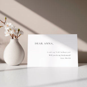 Convite Proposta de Bridesmaid Mínima Simples