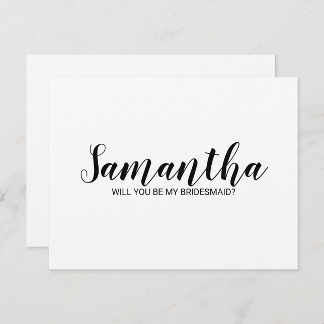 Convite Proposta de Bridesmaid | Papel Kraft para Script M (Frente/Verso)