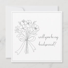 Convite proposta de dama de arco desenhado e flores