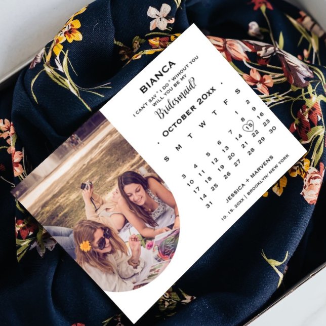 Convite Proposta de dama de calendário de caligrafia elega (Criador carregado)