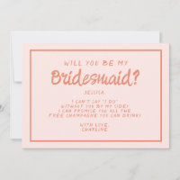 Proposta de Dama de Honra com Escrita à Mão em Ros