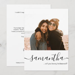 Convite Proposta de Dama de Honra com foto personalizada e