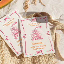 Convite Proposta de Dama de Honra com Torre de Champanhe E