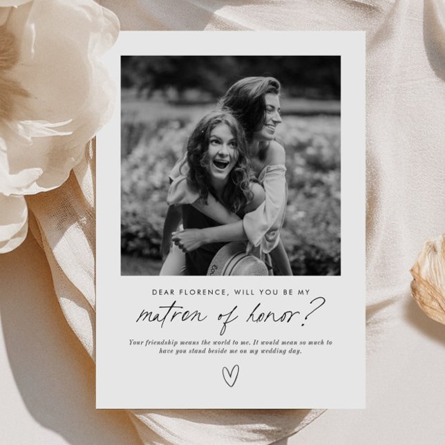 Convite Proposta de Dama de Honra Escrita à Mão (Zazzle Be My Matron of Honor Handwritten Proposal Invitation)