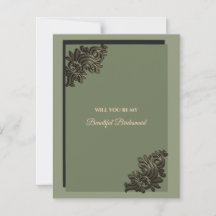 Proposta de dama de honra verde do Luxury Modern S