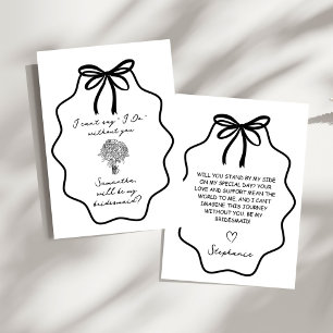 Convite Proposta de Damas de Honra com Arco Floral Desenha
