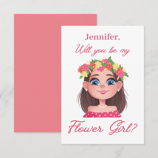 Convite proposta de florista rosa (Frente/Verso)