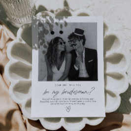 Convite Proposta de Foto Manuscrita 'Seja Meu Bridesman'