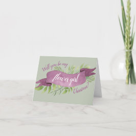 Convite Proposta de Garota Flor de Cores d'Água Púrpura e