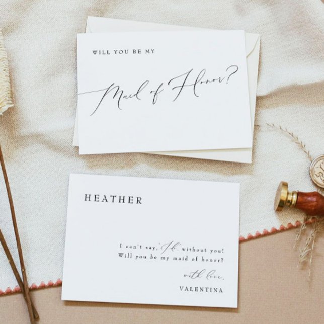 Convite Proposta de Madrinha de casamento de Script Tempor (Criador carregado)