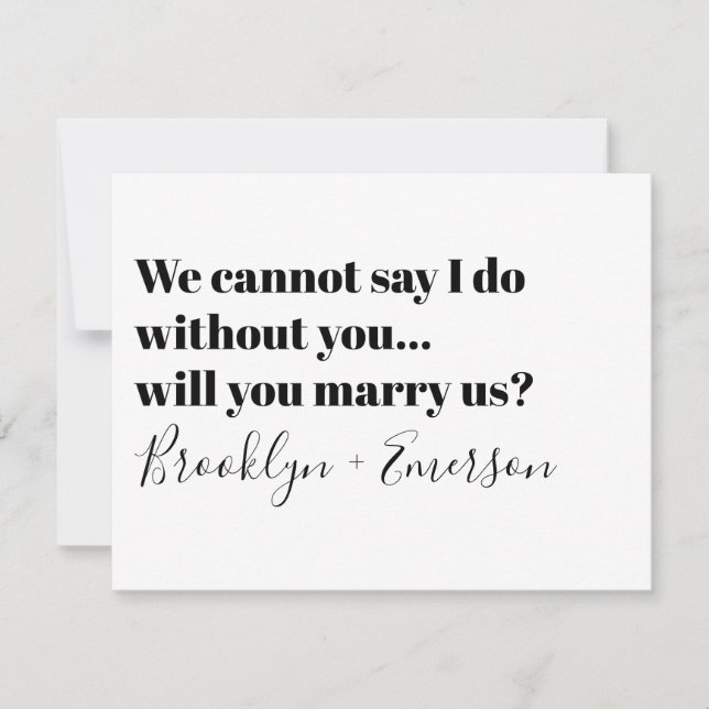 Convite Proposta de Oficiante de Tipografia Nos Case (Frente)