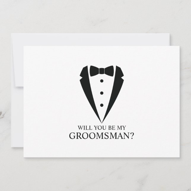 Convite Proposta de Padrinho de casamento de Terno Tuxedo  (Frente)