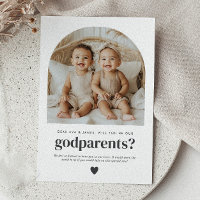 Proposta de Padrinhos em Foto com Arco para Gêmeos